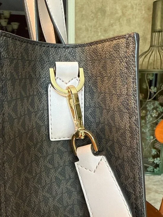 Michael Kors work bag Brown monogram with pink trim