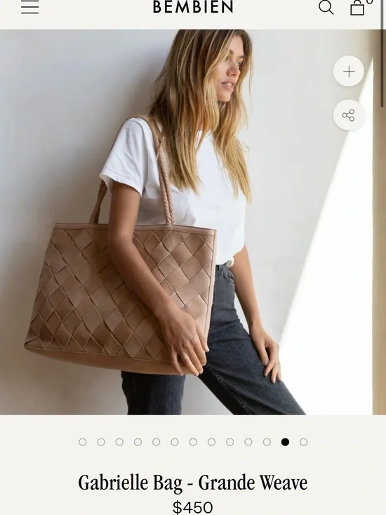 Bembien Gabrielle Grande Weave Tote - Neutral Tan
