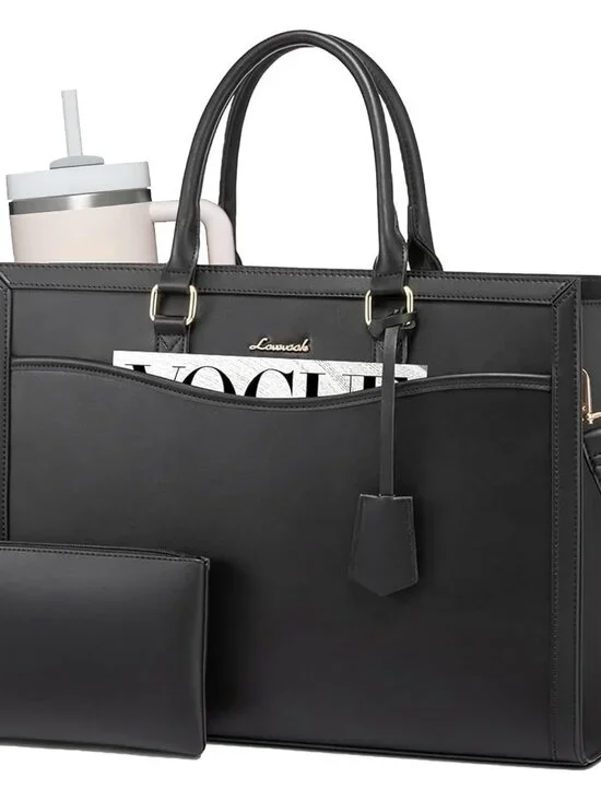 Elegant Leather Laptop Tote for Women
