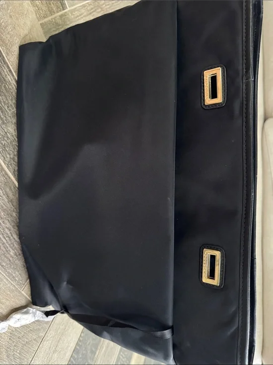 Lo & Sons Black Nylon Tote with Gold Hardware Accents