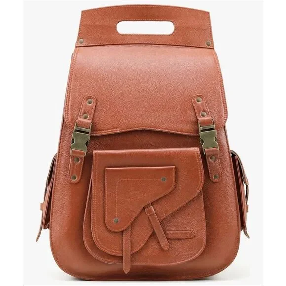 Handmade World Full Grain Leather Backpack for Men – 17” laptop, bag Busines Tra