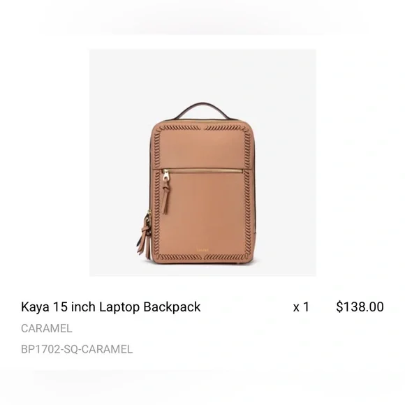 Calpak Caramel Laptop Backpack - Women's Leather *LIKE NEW*