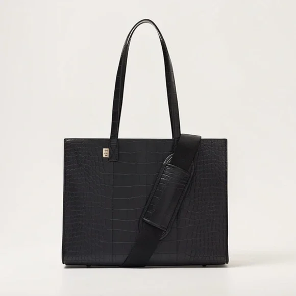 BÉIS The Work Tote in Black Croc NWOT