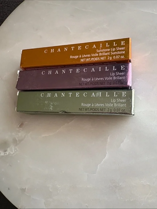 Chantecaille Lip Sheer Trio in MONARCH, ENTHUSIASM, and SWALLOWTAIL