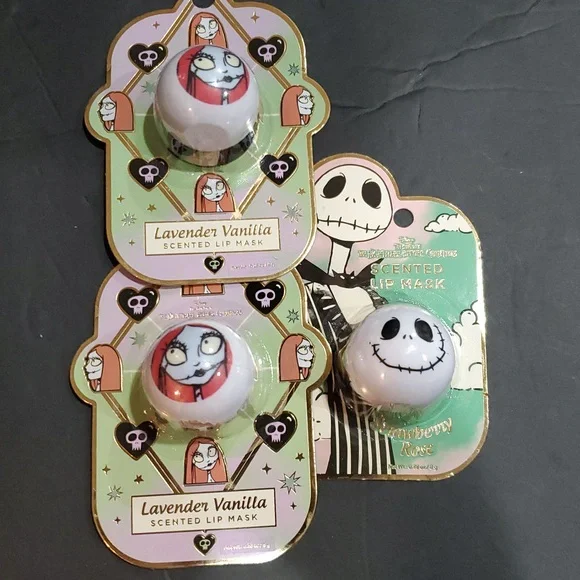 Disney’s Tim Burton Nightmare Before Christmas 3pc‎ Jack and Sally lip masks new