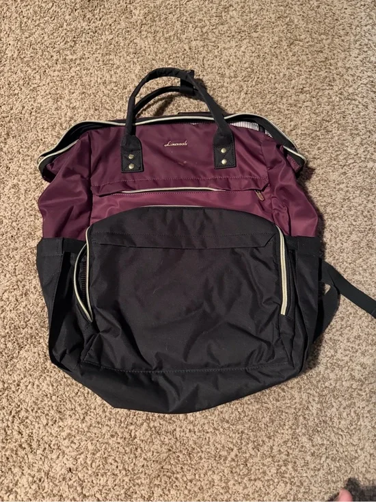 Lovevook 18 inch laptop Burgundy & Black Backpack Tote
