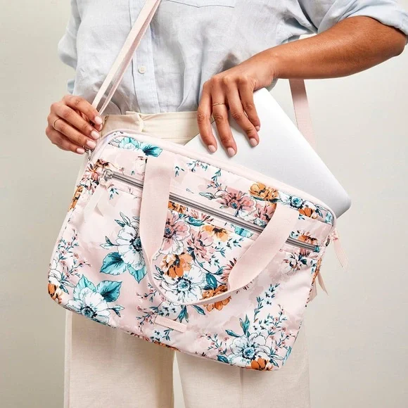 Vera Bradley • Laptop Bag • Peach Blossom Bouquet