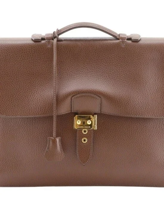 HERMES Sac A Depeche 38 Business bag Brown Fjord mens