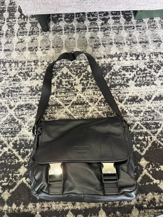Prada Leather Briefcase Work Bag
