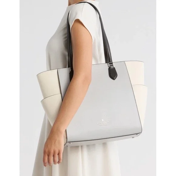 Kate Spade New York Laptop Bag * Tote * Madison * NWT Platinum Grey Cream ($479)