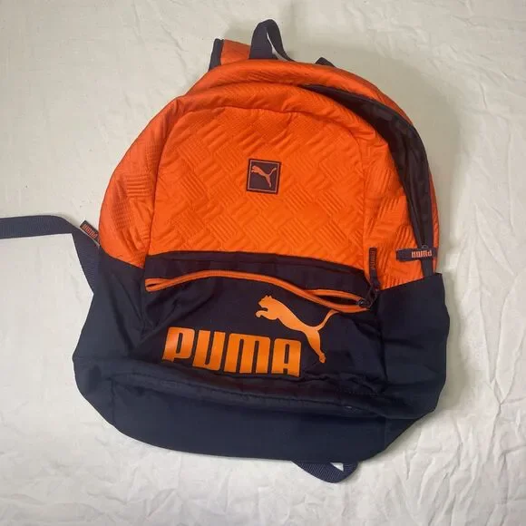 PUMA Backpack - 18 Inch - Orange & Navy Blue - Excellent Condition