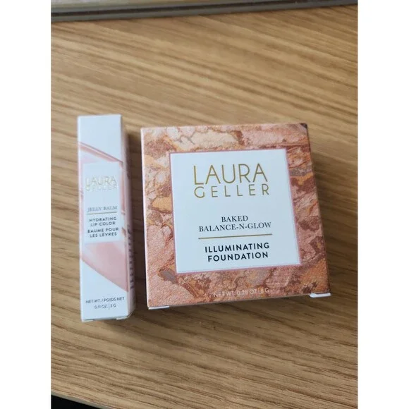 Laura Geller Baked Foundation Medium & Jelly Balm Lip Color in Sheerly Amazing