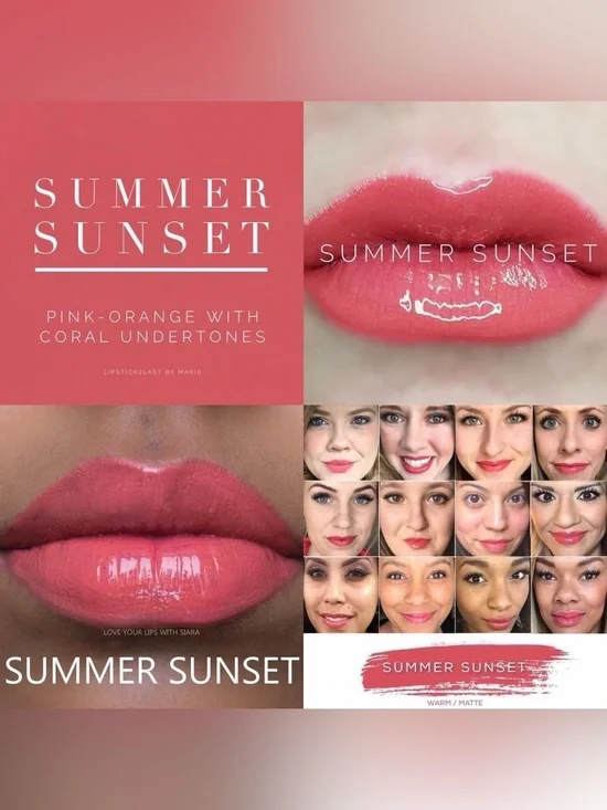Summer Sunset Pink-Orange Lipstick Gloss
