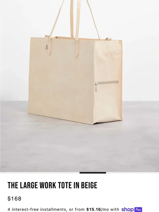 BEIS Large Tote in Cream