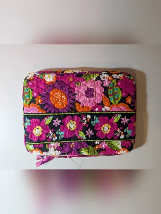Vera Bradley Va Va Voom Quilted Floral Tablet Case in Magenta and Black