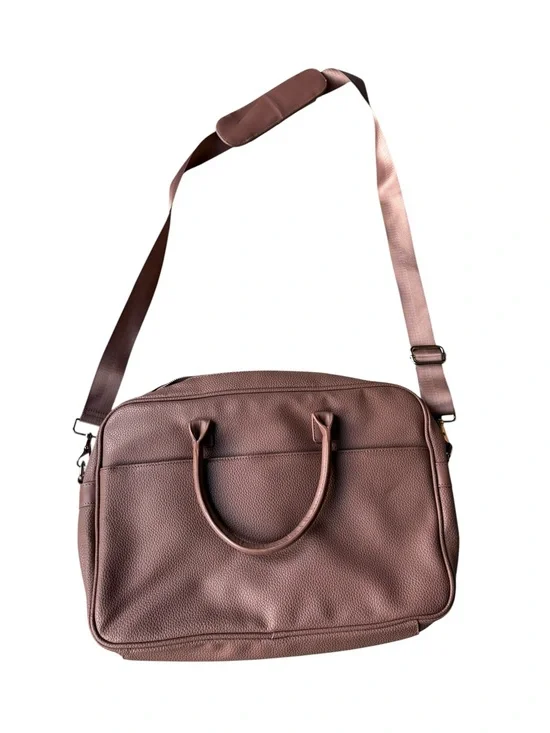 Bugatti Pebbled Vegan Leather Laptop Bag (Mauve)