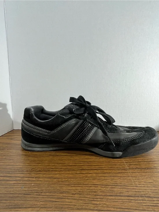 Perry Ellis America JASON Shoes Size 9.5  Black /Gray Mesh Suede   AF14F519A-1