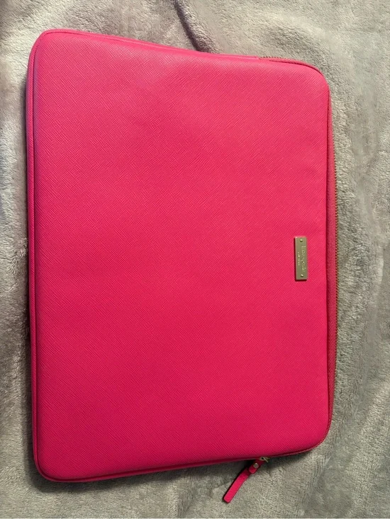 kate spade Bright Pink Tablet Sleeve with Gold Plate