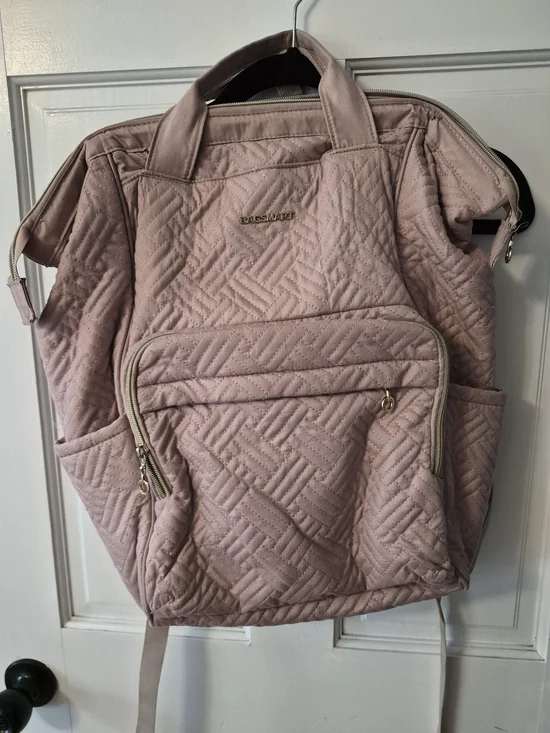 Stunning Blush Quilted Laptop Backpack Tote