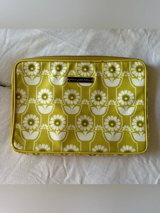 Petunia Pickle Bottom Yellow-Green Floral 13” Laptop Sleeve