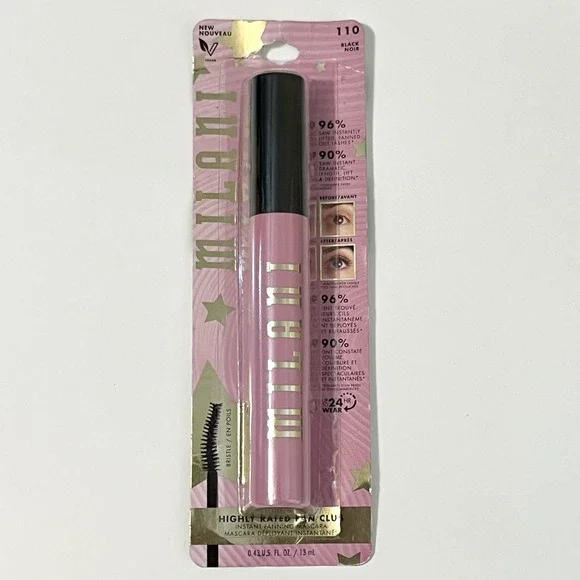 Milani Highly Rated Fan Club Fanning Mascara Lift Length Volume #110 Black