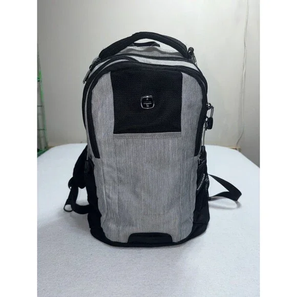 SwissGear Wenger Airflow Back System Laptop Backpack Gray Black Travel Bag