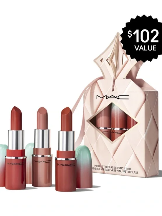 MAC Cosmetics Wildest Gleams Mini Lustreglass Classic Lip Trio