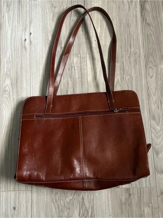 Giani Bernini Brown Leather Laptop Tote