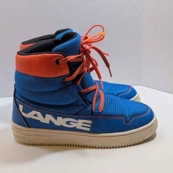 Lange Podium Soft Shoe Blue Orange High Top Après Ski Boots Mens/Youth 5.5 US