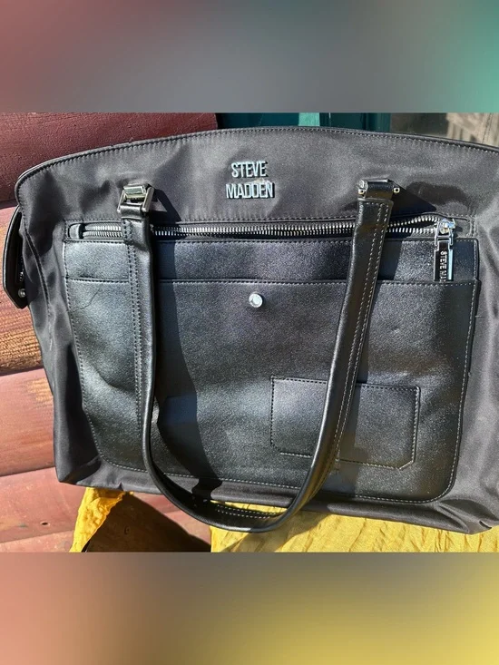 Steve Madden Black Men's Messenger Tote Bag