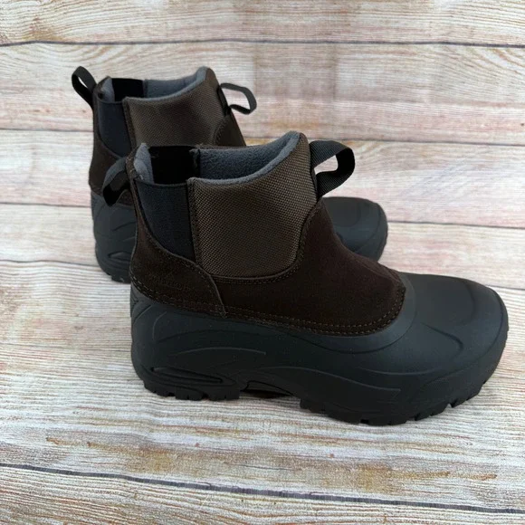 Staheekum Mens Winter Duck Boots‎ Brown Black Fleece Lined Waterproof Size 11