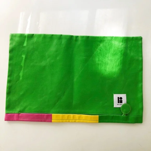 Lisa Perry, Colorful Canvas Zip large clutch 15.5x10