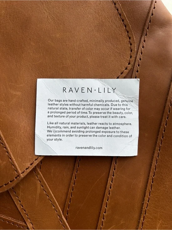 Raven + Lily Warm Caramel Leather Tote