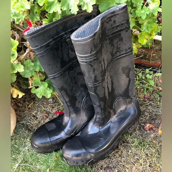 Black Men's Waterproof Rain Boots