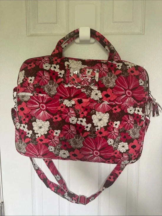 Floral Quilted Travel Tote in Pink and Brown