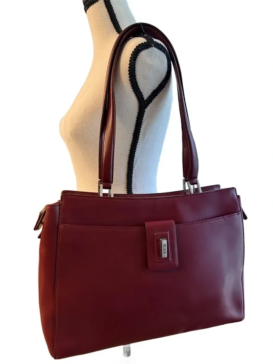 TUMI Vintage Napa Leather Executive Laptop Tote Burgandy Bordeaux Business Bag