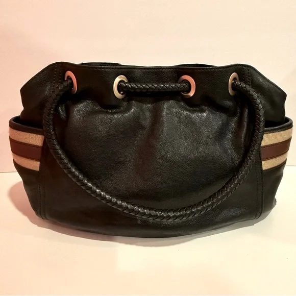 Cole Haan Small Denney Bag Black Chestnut Spectator Saddle Unit Style B21826