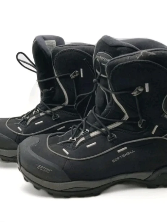 Baffin Mens 9 Snosport Black Leather Round Toe Lace Up Ankle Snow Boots