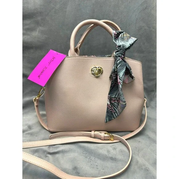 Betsey Johnson Satchel XOGIGI Pink Multi‎ Scarf Handbag NWT Crossbody Purse