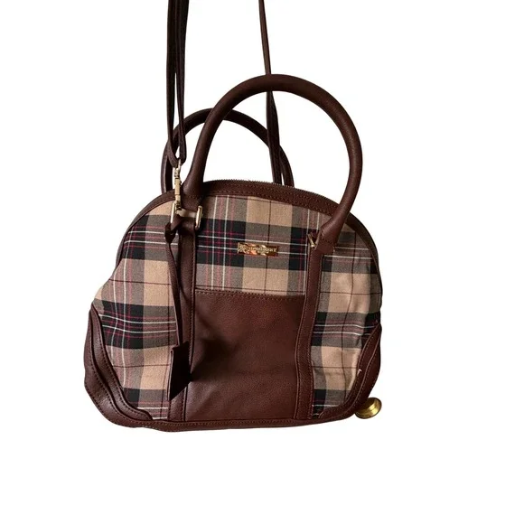 Satchel Women Medium‎ Brown Fair Nova Check Leather Dome Bag