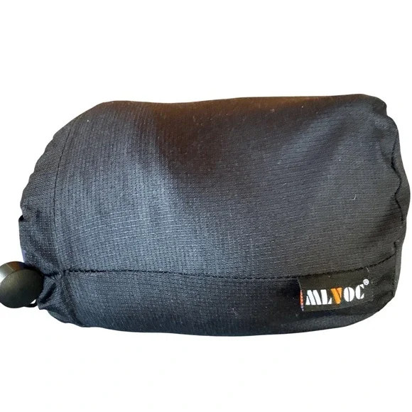 MLVOC Memory Foam Travel Neck Pillow Navy Blue‎ with Drawstring Storage Bag