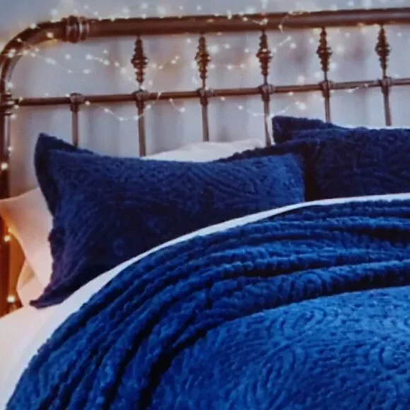 New P&H Chenille Vintage Blue Standard‎ Sham New