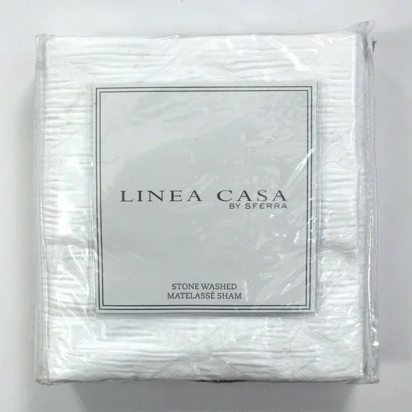 Linea Casa by Sferra Stone Washed Matelasse One Standard Cotton Pillow Sham