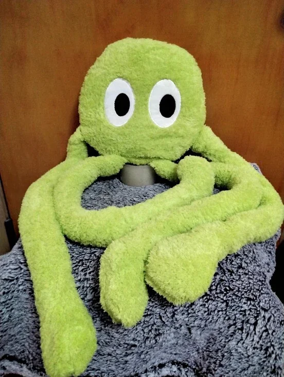 Plush Green Octopus Toy - Soft Fuzzy Stuffed Animal