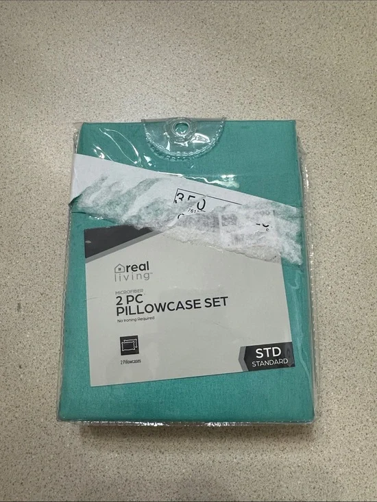 Real Living 2-Piece Microfiber Pillowcase Set in Teal
