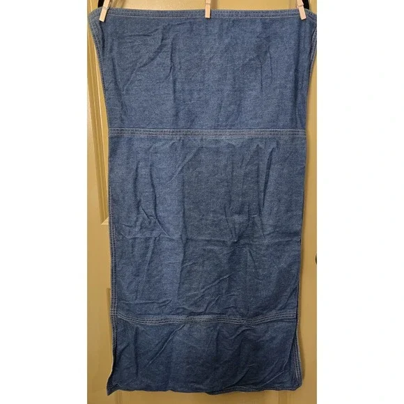 Vintage Dockers Home Denim King Size Pillow Shams Blue Jean Bedding Pair Set/2