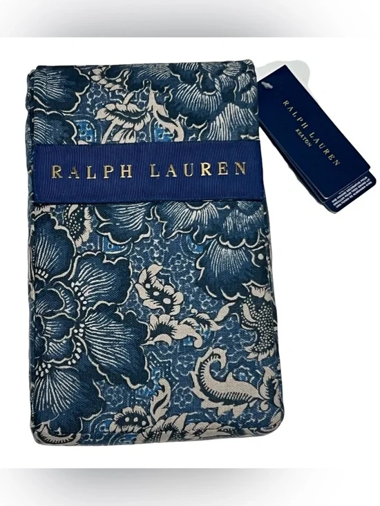 Ralph Lauren KING Sham KEATON Indigo Blue Floral Jacobean Grandmillennial $185