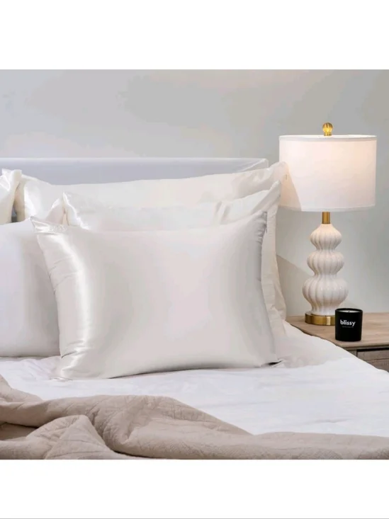 NWT Blissy Mulberry Silk Pillowcase, Ivory White, King Size