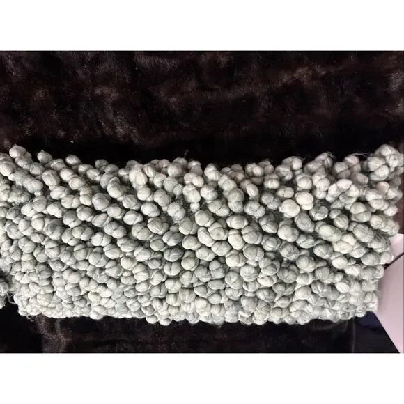 UGG Arielle Hug Pillow minty green blue lumbar yarn tufted