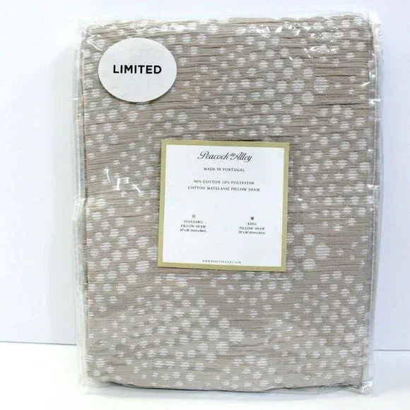 Peacock Alley Matelasse One King Pillow Sham Light Brown